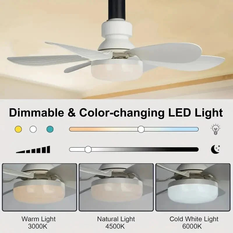 2-in-1 Portable Ceiling Fan with Light With Remote Control