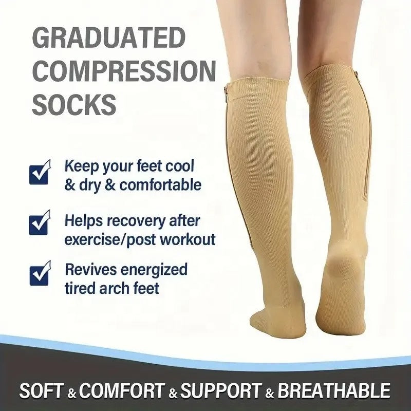Zippered Compression Socks —&nbsp;On and Off in 3 Seconds