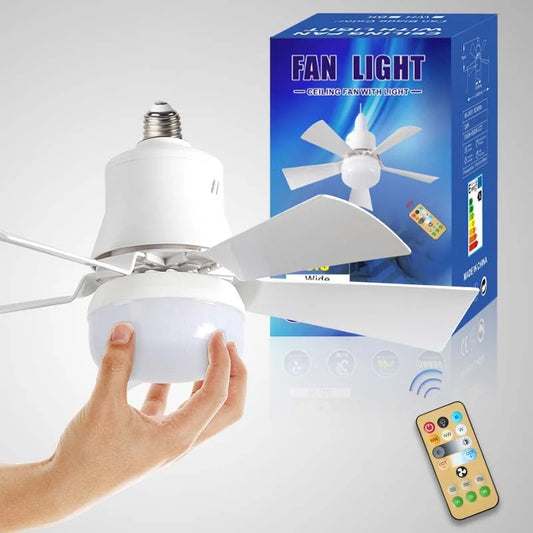2-in-1 Portable Ceiling Fan with Light With Remote Control