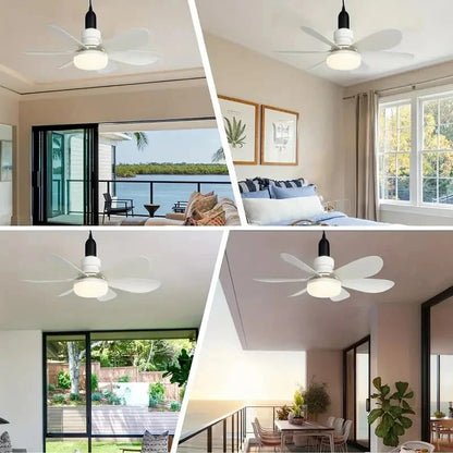 2-in-1 Portable Ceiling Fan with Light With Remote Control